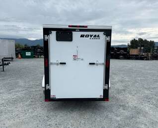Thumbnail Photo of 2026 Royal Cargo 5x10 Cargo Enclosed Trailer V Nose Ramp Door Charcoal White