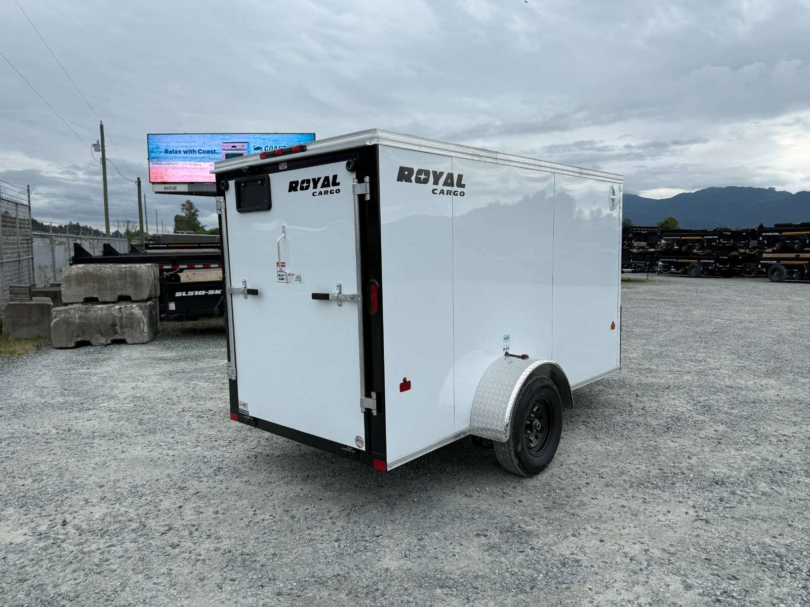 Photo of 2026 Royal Cargo 5x10 Cargo Enclosed Trailer V Nose Ramp Door Charcoal White