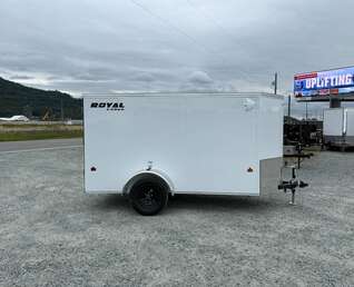 Thumbnail Photo of 2026 Royal Cargo 5x10 Cargo Enclosed Trailer V Nose Ramp Door Charcoal White