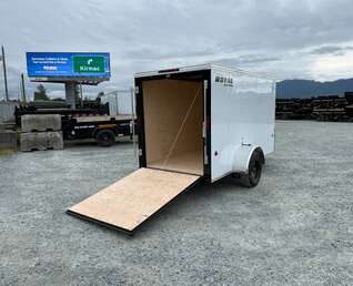 Thumbnail Photo of 2026 Royal Cargo 5x10 Cargo Enclosed Trailer V Nose Ramp Door Charcoal White