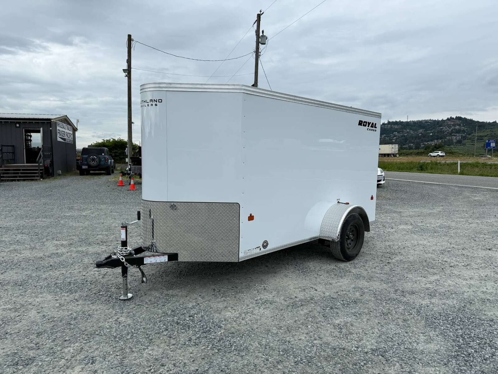 Photo of 2026 Royal Cargo 5x10 Cargo Enclosed Trailer V Nose Ramp Door Charcoal White