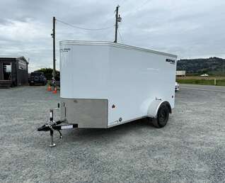 Thumbnail Photo of 2026 Royal Cargo 5x10 Cargo Enclosed Trailer V Nose Ramp Door Charcoal White