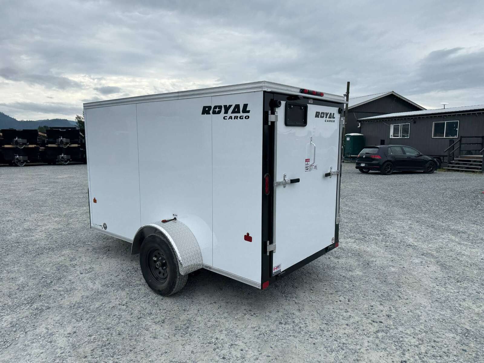 Photo of 2026 Royal Cargo 5x10 Cargo Enclosed Trailer V Nose Ramp Door Charcoal White
