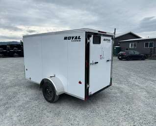Thumbnail Photo of 2026 Royal Cargo 5x10 Cargo Enclosed Trailer V Nose Ramp Door Charcoal White