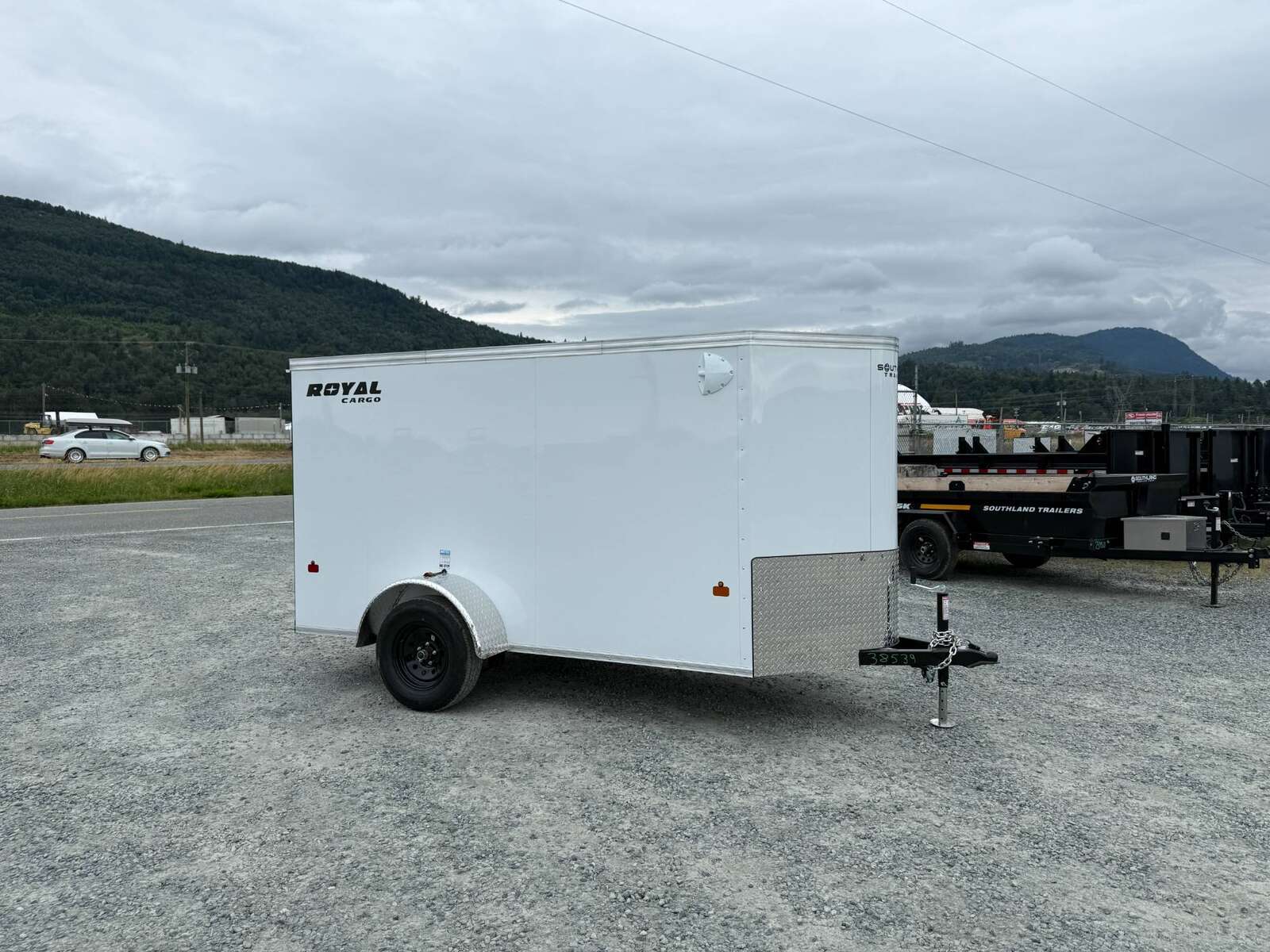 Photo of 2026 Royal Cargo 5x10 Cargo Enclosed Trailer V Nose Ramp Door Charcoal White