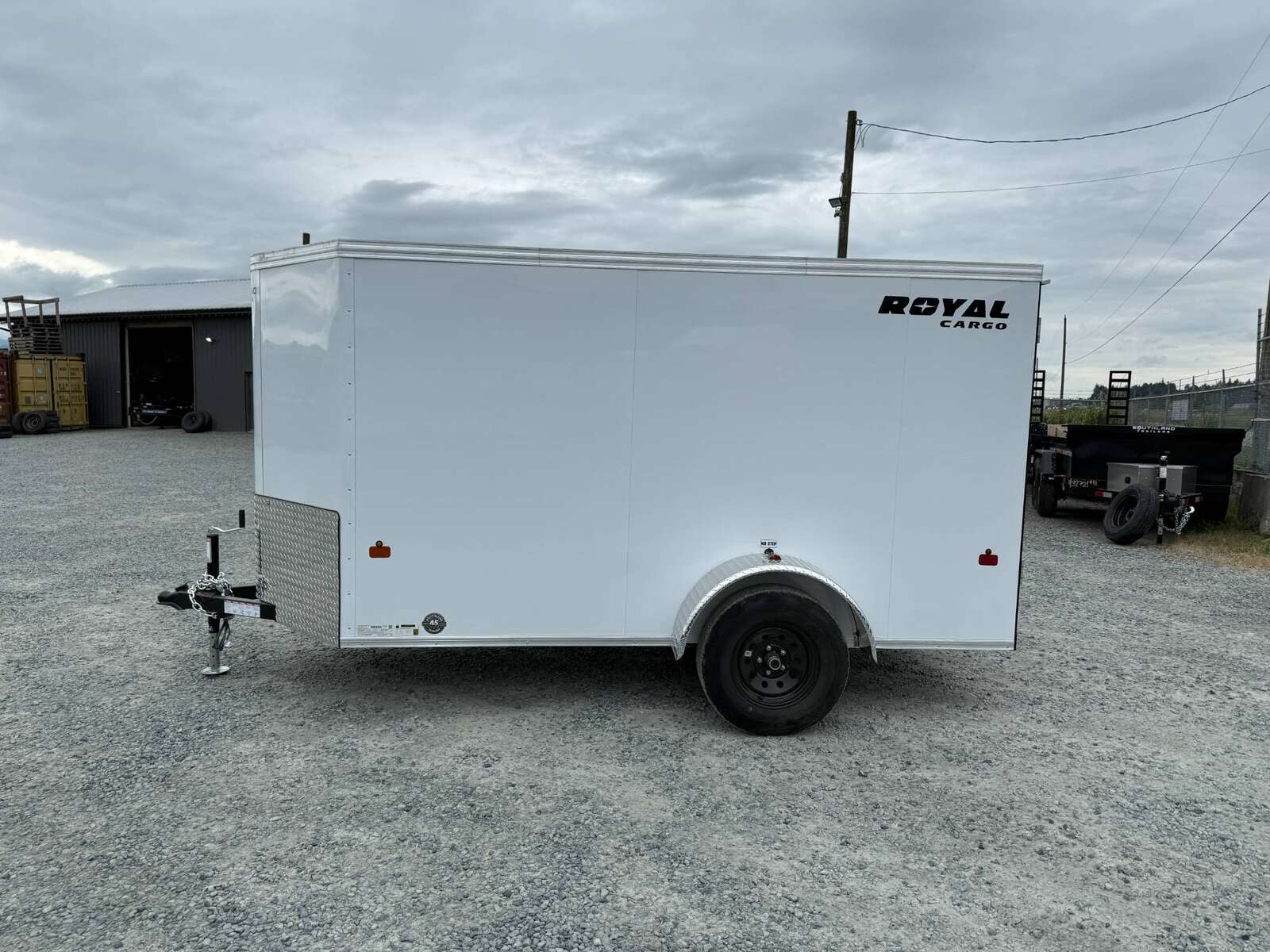 Photo of 2026 Royal Cargo 5x10 Cargo Enclosed Trailer V Nose Ramp Door Charcoal White