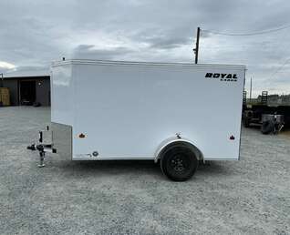 Thumbnail Photo of 2026 Royal Cargo 5x10 Cargo Enclosed Trailer V Nose Ramp Door Charcoal White