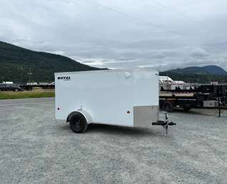 Thumbnail Photo of 2026 Royal Cargo 5x10 Cargo Enclosed Trailer V Nose Ramp Door Charcoal White
