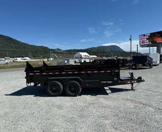 Thumbnail Photo of 2025 Suretrac 7x14 Telescopic Hoist Dump Trailer 15,500lbs GVW w/ Ramps and Tarp