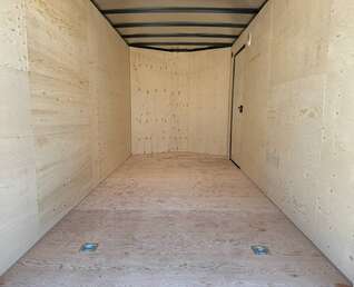 Thumbnail Photo of 2026 Royal 7x14 V Nose Cargo / Enclosed Trailer Extra Height Ramp Door White w/ Blackout Trim Package 7700lb GVW