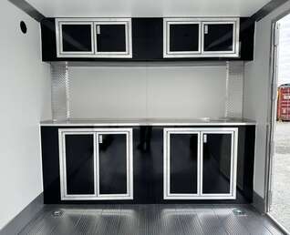 Thumbnail Photo of 2026 ALCOM ALUMINUM 8.5x24 CAR TRAILER 9900lb GVW SILVER LARGE ESCAPE SIDE DOOR CARGO ENCLOSED