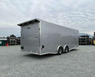 Thumbnail Photo of 2026 ALCOM ALUMINUM 8.5x24 CAR TRAILER 9900lb GVW SILVER LARGE ESCAPE SIDE DOOR CARGO ENCLOSED