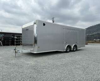 Thumbnail Photo of 2026 ALCOM ALUMINUM 8.5x24 CAR TRAILER 9900lb GVW SILVER LARGE ESCAPE SIDE DOOR CARGO ENCLOSED