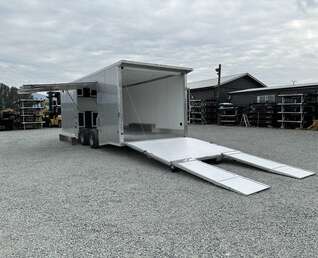 Thumbnail Photo of 2026 ALCOM ALUMINUM 8.5x24 CAR TRAILER 9900lb GVW SILVER LARGE ESCAPE SIDE DOOR CARGO ENCLOSED