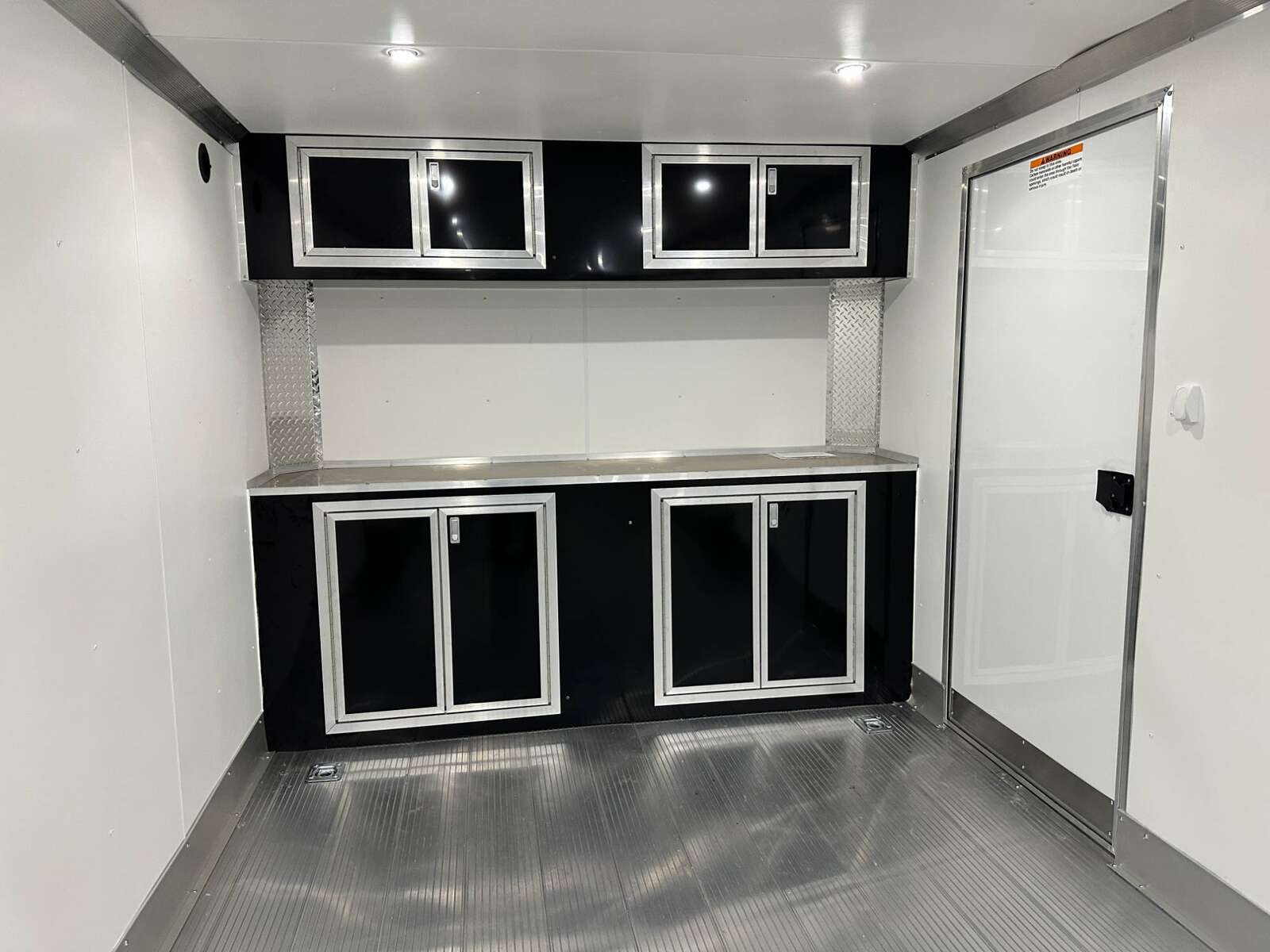 Photo of 2026 ALCOM ALUMINUM 8.5x24 CAR TRAILER 9900lb GVW WHITE LARGE ESCAPE SIDE DOOR CARGO ENCLOSED