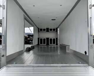 Thumbnail Photo of 2026 ALCOM ALUMINUM 8.5x24 CAR TRAILER 9900lb GVW WHITE LARGE ESCAPE SIDE DOOR CARGO ENCLOSED