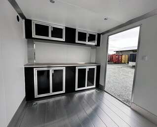 Thumbnail Photo of 2026 ALCOM ALUMINUM 8.5x24 CAR TRAILER 9900lb GVW WHITE LARGE ESCAPE SIDE DOOR CARGO ENCLOSED