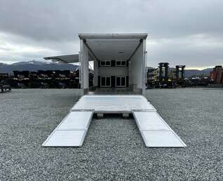 Thumbnail Photo of 2026 ALCOM ALUMINUM 8.5x24 CAR TRAILER 9900lb GVW WHITE LARGE ESCAPE SIDE DOOR CARGO ENCLOSED