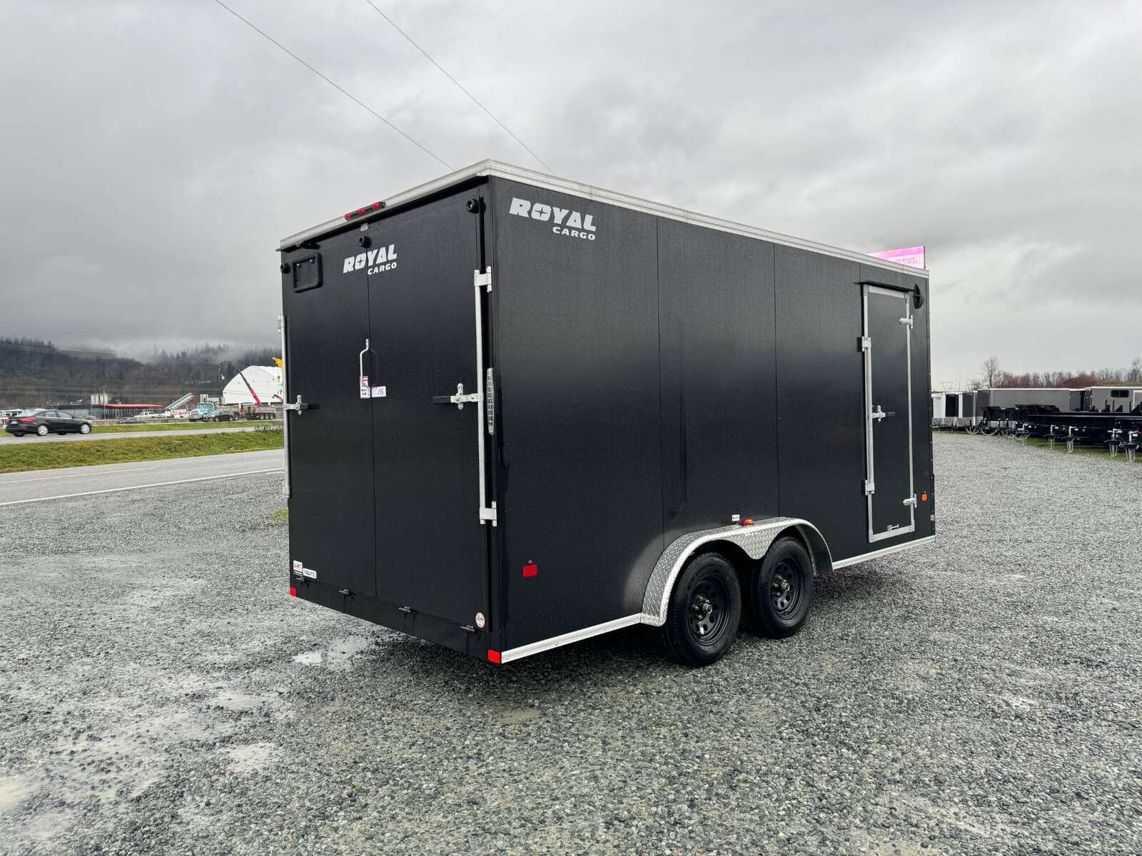 Photo of 2026 Royal 7.5X16 V-NOSE RAMP DOOR EXTRA HEIGHT Cargo / Enclosed Trailer Black 7700lb GVW