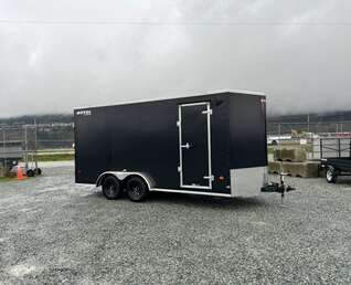Thumbnail Photo of 2026 Royal 7.5X16 V-NOSE RAMP DOOR EXTRA HEIGHT Cargo / Enclosed Trailer Black 7700lb GVW
