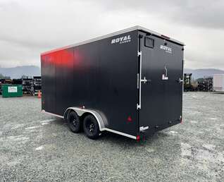 Thumbnail Photo of 2026 Royal 7.5X16 V-NOSE RAMP DOOR EXTRA HEIGHT Cargo / Enclosed Trailer Black 7700lb GVW