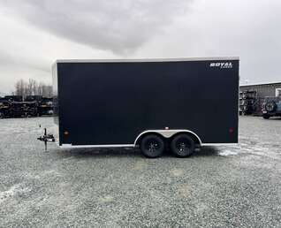 Thumbnail Photo of 2026 Royal 7.5X16 V-NOSE RAMP DOOR EXTRA HEIGHT Cargo / Enclosed Trailer Black 7700lb GVW