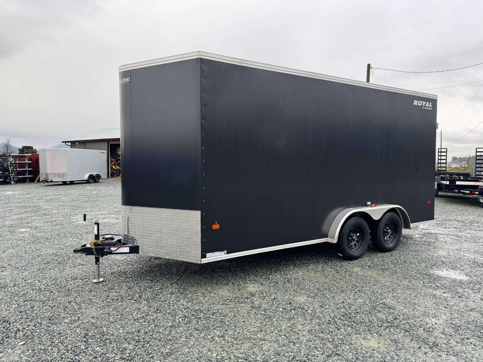 Photo of 2026 Royal 7.5X16 V-NOSE RAMP DOOR EXTRA HEIGHT Cargo / Enclosed Trailer Black 7700lb GVW