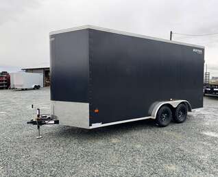 Thumbnail Photo of 2026 Royal 7.5X16 V-NOSE RAMP DOOR EXTRA HEIGHT Cargo / Enclosed Trailer Black 7700lb GVW