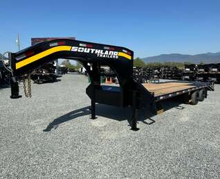 Thumbnail Photo of 2026 Southland 24+6 Gooseneck Equipment Flat Bed Trailer Deck Over 29,000lb GVW w/ Flip up ramps