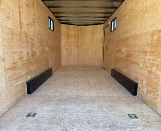 Thumbnail Photo of 2026 Royal 7.5x18 Cargo Enclosed Trailer Blackout Package w/ Side Windows Heavy Duty 11400lb GVW w/ Ramp Door Charcoal Grey