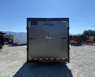 Thumbnail Photo of 2026 Royal 7.5x18 Cargo Enclosed Trailer Blackout Package w/ Side Windows Heavy Duty 11400lb GVW w/ Ramp Door Charcoal Grey