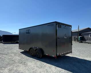 Thumbnail Photo of 2026 Royal 7.5x18 Cargo Enclosed Trailer Blackout Package w/ Side Windows Heavy Duty 11400lb GVW w/ Ramp Door Charcoal Grey