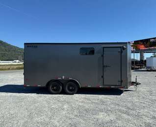 Thumbnail Photo of 2026 Royal 7.5x18 Cargo Enclosed Trailer Blackout Package w/ Side Windows Heavy Duty 11400lb GVW w/ Ramp Door Charcoal Grey