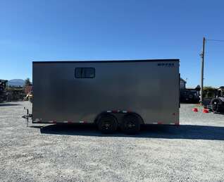 Thumbnail Photo of 2026 Royal 7.5x18 Cargo Enclosed Trailer Blackout Package w/ Side Windows Heavy Duty 11400lb GVW w/ Ramp Door Charcoal Grey