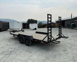 Thumbnail Photo of Used Pre Owned 2024 Southland 7X18 15,400LB GVW Equipment Flat Deck Trailer w/ Stand Up Ramps