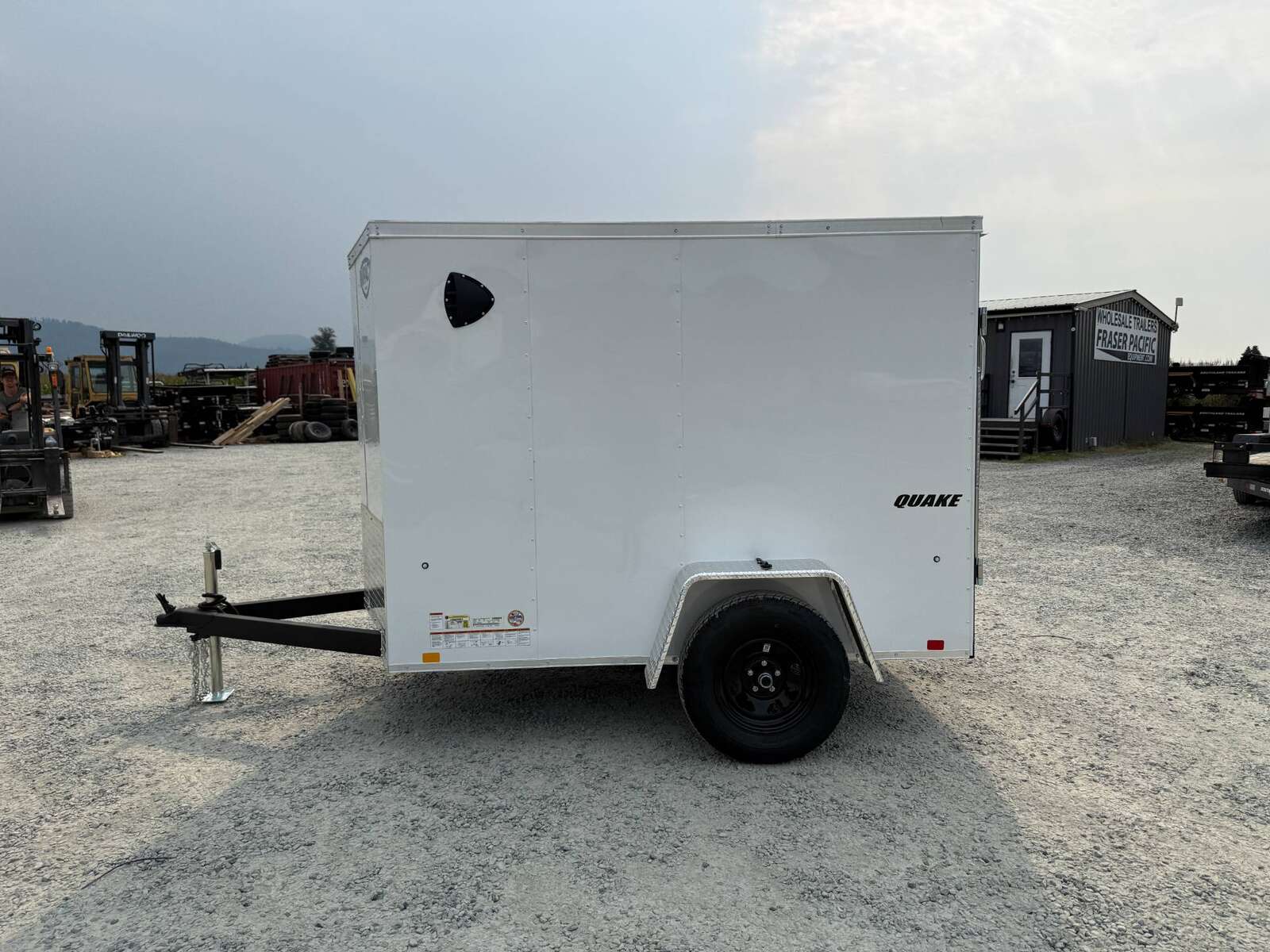 Photo of 2026 Impact 5x8 Quake V Nose Cargo Enclosed Trailer Ramp Door White 2990lb GVW