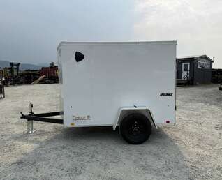 Thumbnail Photo of 2026 Impact 5x8 Quake V Nose Cargo Enclosed Trailer Ramp Door White 2990lb GVW