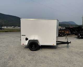 Thumbnail Photo of 2026 Impact 5x8 Quake V Nose Cargo Enclosed Trailer Ramp Door White 2990lb GVW