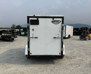 Thumbnail Photo of 2026 Impact 5x8 Quake V Nose Cargo Enclosed Trailer Ramp Door White 2990lb GVW
