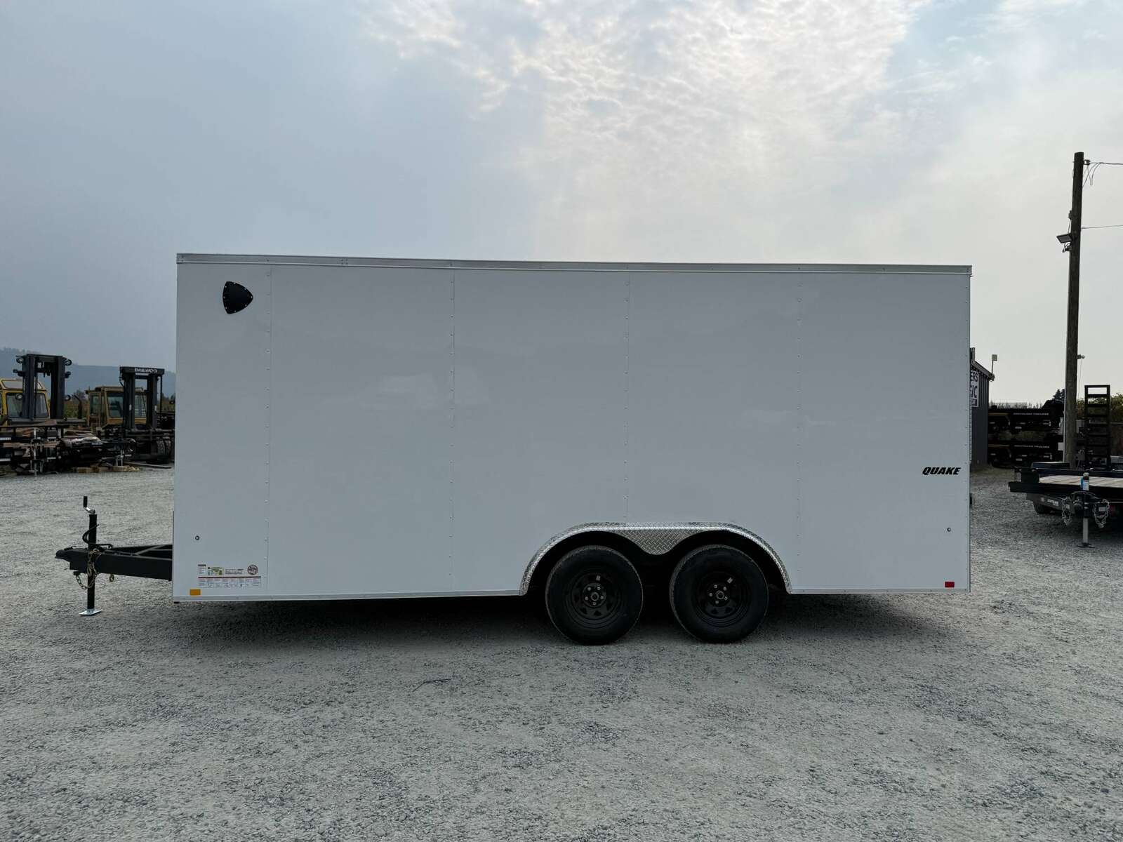 Photo of 2025 Impact 8.5x18 Quake V Nose Cargo Enclosed Trailer Ramp Door Extra Height White 7000lb GVW