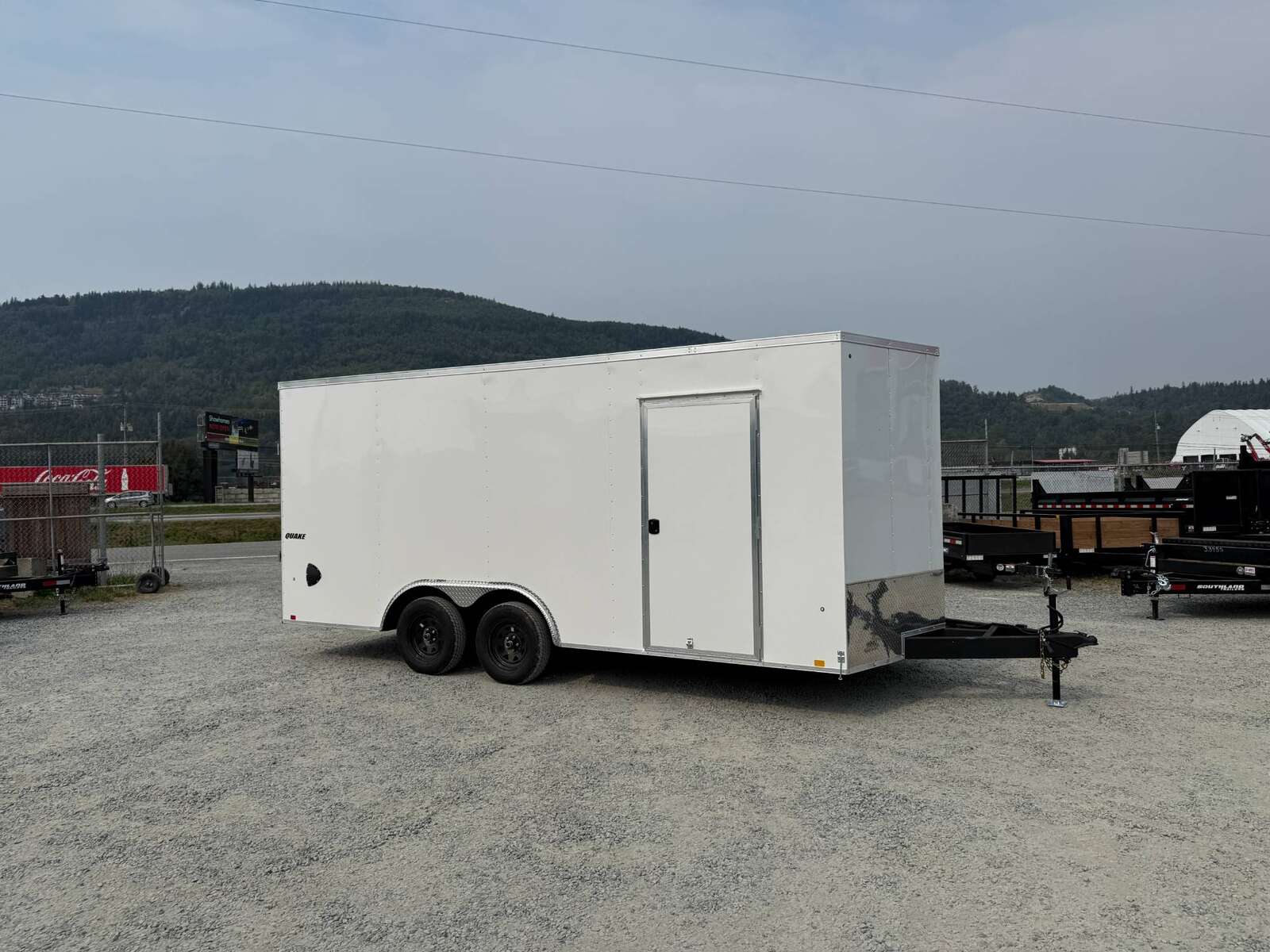 Photo of 2025 Impact 8.5x18 Quake V Nose Cargo Enclosed Trailer Ramp Door Extra Height White 7000lb GVW