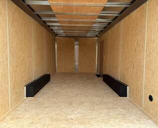 Thumbnail Photo of 2025 Impact 8.5x18 Quake V Nose Cargo Enclosed Trailer Ramp Door Extra Height White 7000lb GVW