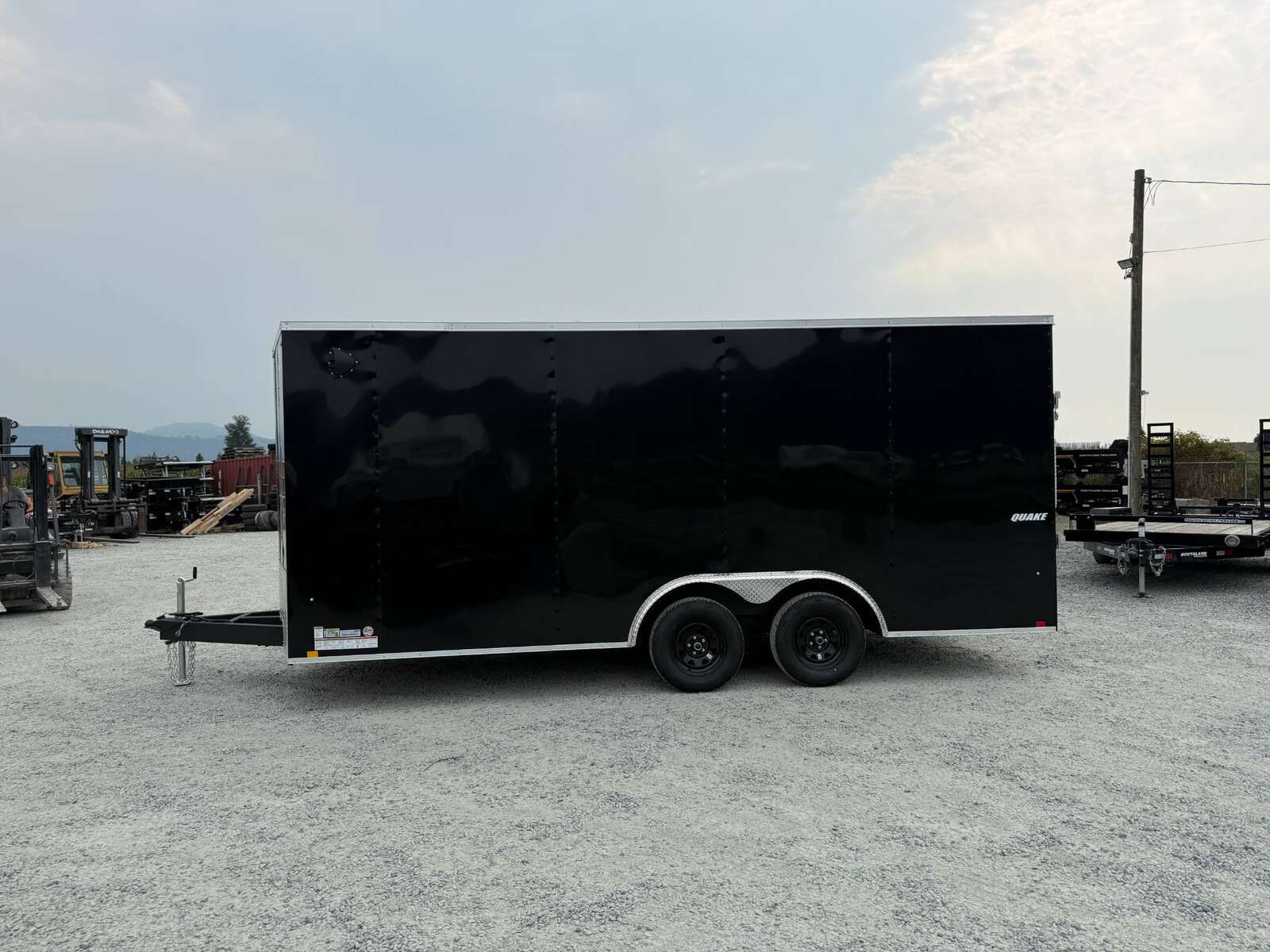 Photo of 2025 Impact 8.5x18 Quake V Nose Cargo Enclosed Trailer Ramp Door Extra Height Black 7000lb GVW