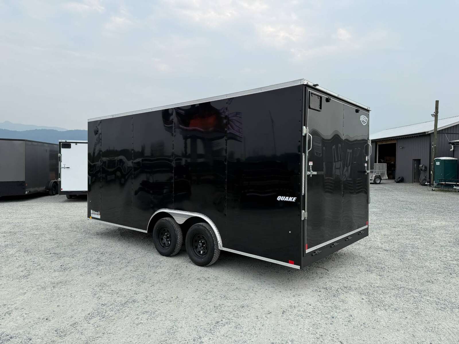 Photo of 2025 Impact 8.5x18 Quake V Nose Cargo Enclosed Trailer Ramp Door Extra Height Black 7000lb GVW