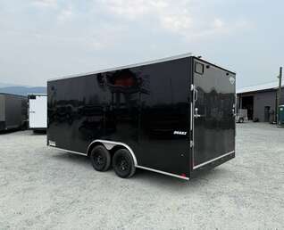 Thumbnail Photo of 2025 Impact 8.5x18 Quake V Nose Cargo Enclosed Trailer Ramp Door Extra Height Black 7000lb GVW