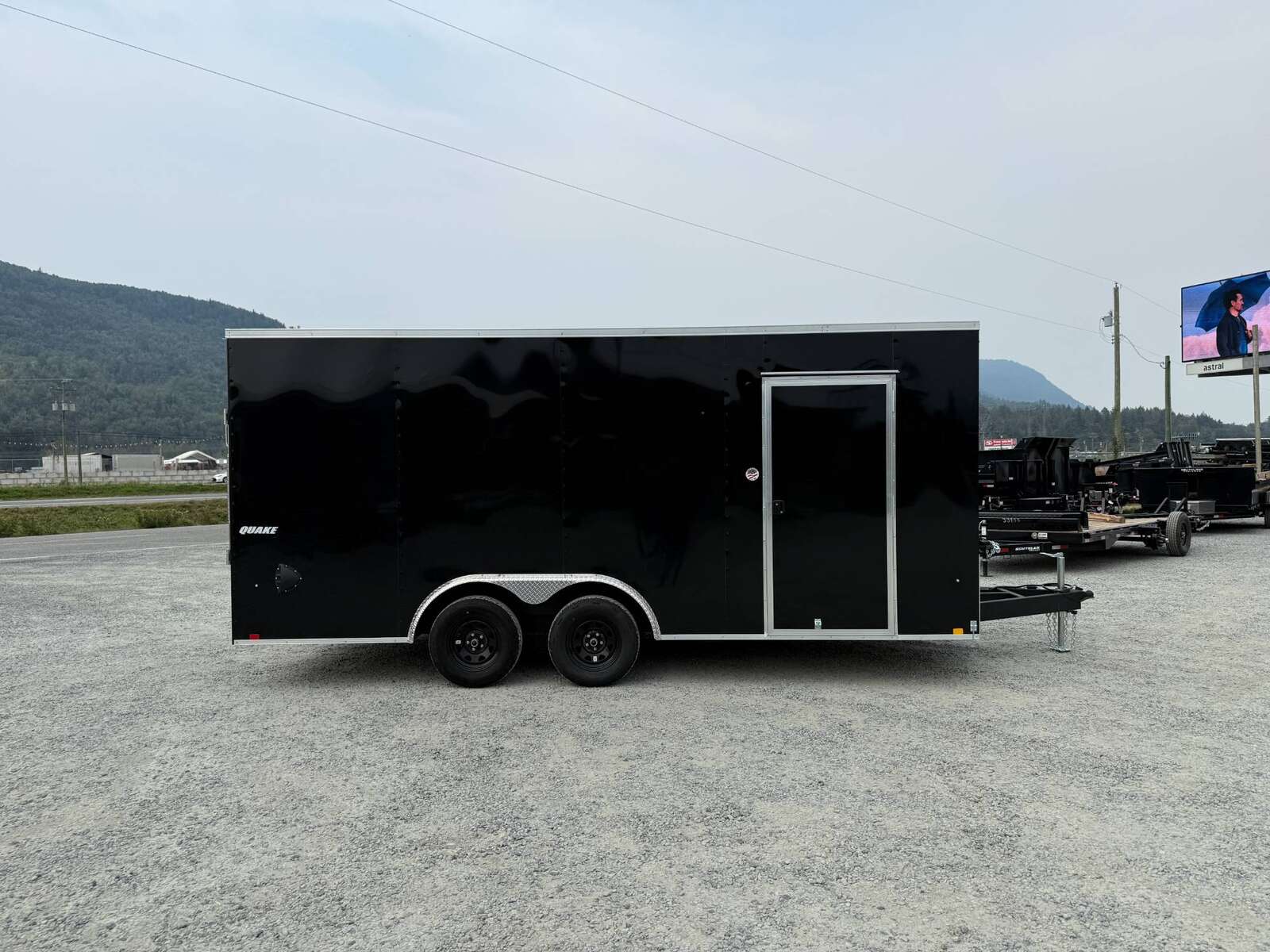 Photo of 2025 Impact 8.5x18 Quake V Nose Cargo Enclosed Trailer Ramp Door Extra Height Black 7000lb GVW