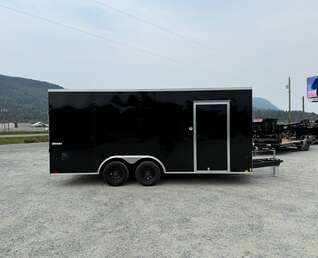 Thumbnail Photo of 2025 Impact 8.5x18 Quake V Nose Cargo Enclosed Trailer Ramp Door Extra Height Black 7000lb GVW