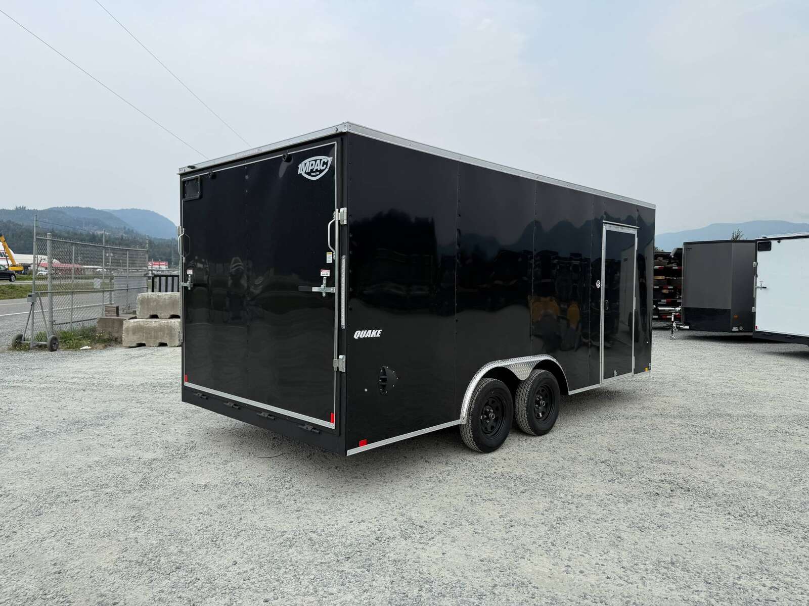 Photo of 2025 Impact 8.5x18 Quake V Nose Cargo Enclosed Trailer Ramp Door Extra Height Black 7000lb GVW