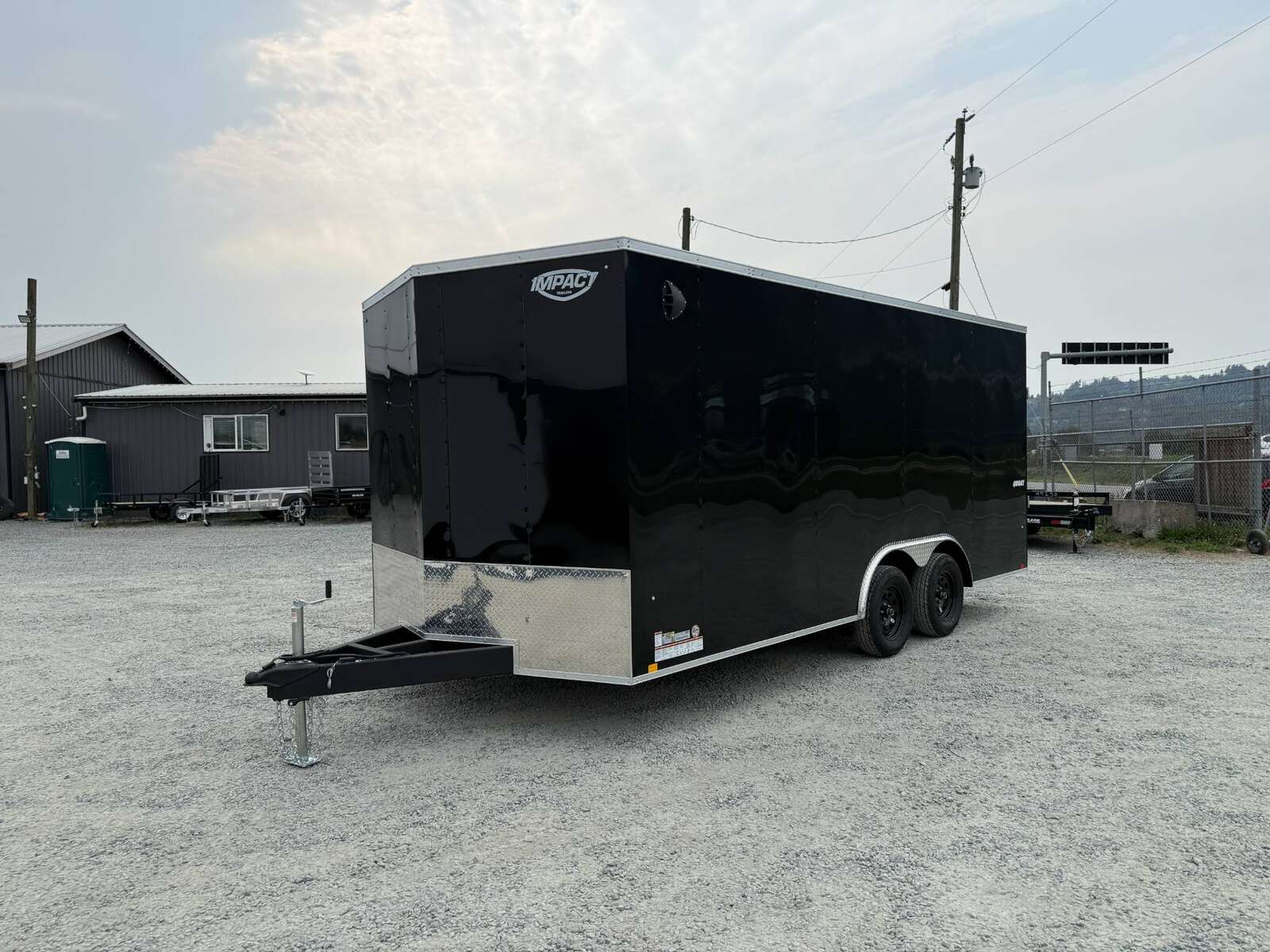 Photo of 2025 Impact 8.5x18 Quake V Nose Cargo Enclosed Trailer Ramp Door Extra Height Black 7000lb GVW