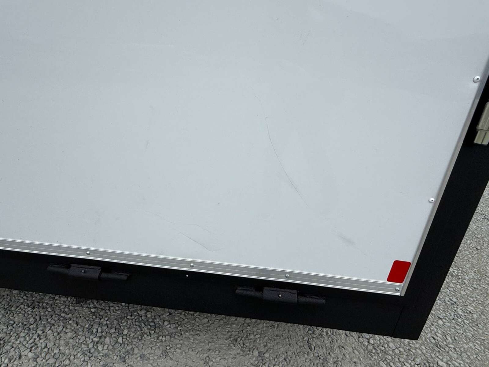 Photo of **Scratch & Dent Sale** 2025 Impact 8.5x18 Quake V Nose Cargo Enclosed Trailer Ramp Door Extra Height White 7000lb GVW